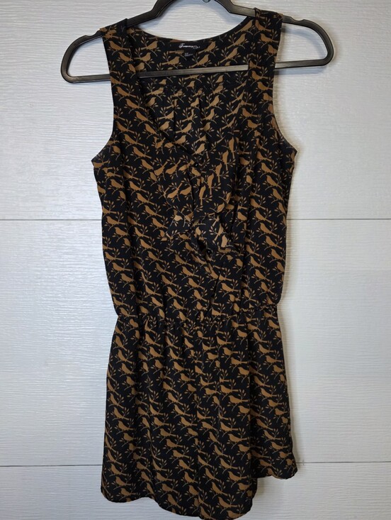 Forever 21 Dresses & Skirts - Forever 21 Black Dress with Brown Bird Print